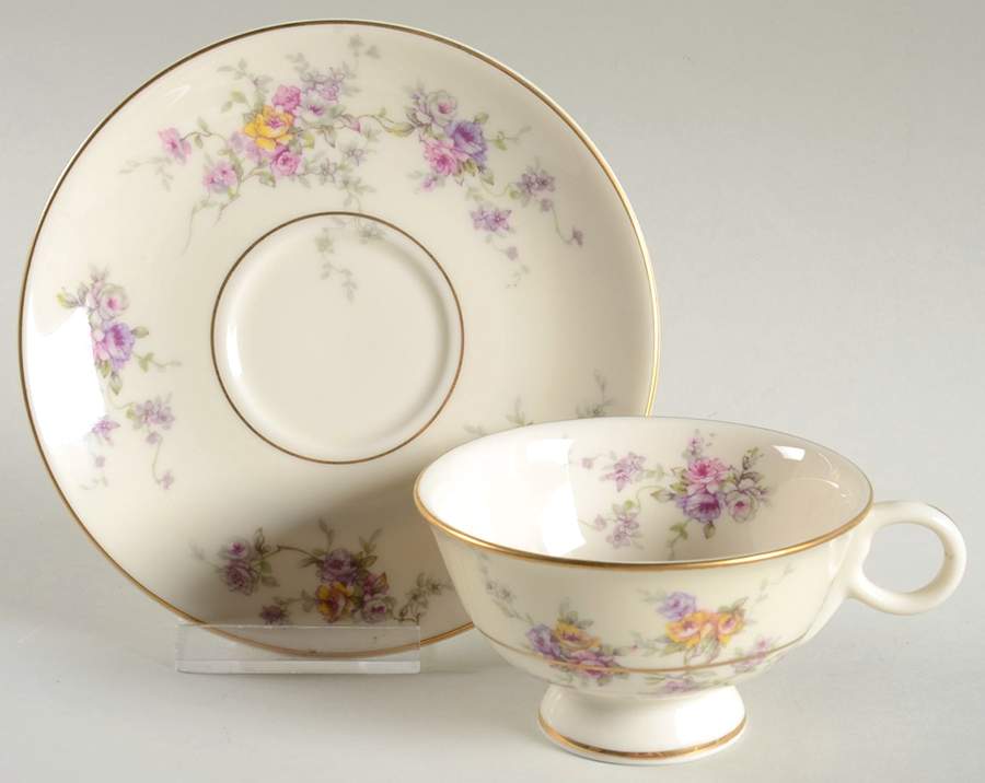 Gloria (New York) Footed Cup & Saucer Set by Haviland-1