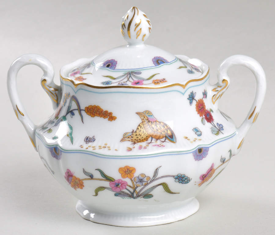 Golden Quail Sugar Bowl & Lid by Haviland-1