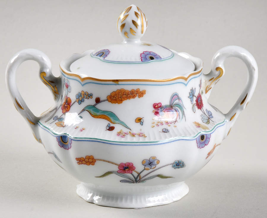 Golden Quail Mini Sugar Bowl & Lid by Haviland-1