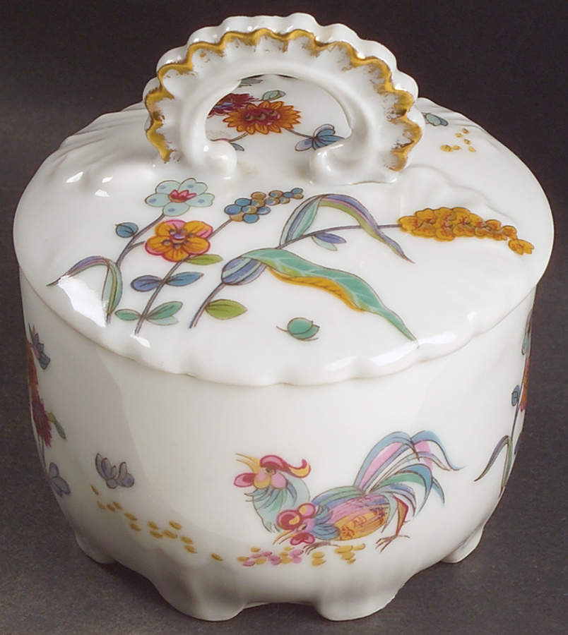 Golden Quail Round Trinket Box & Lid by Haviland-1