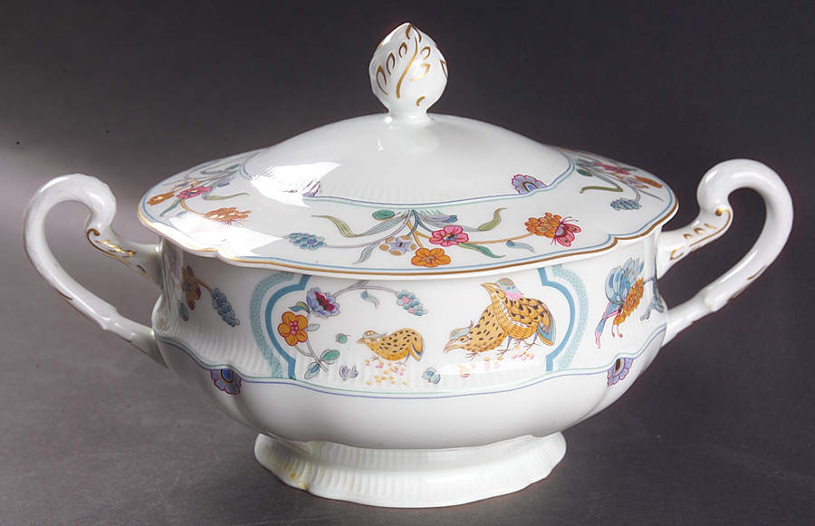 Golden Quail Round Covered Vegetable by Haviland-1