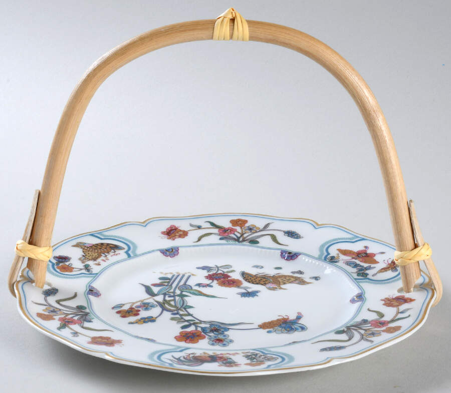 Golden Quail 5 3/8"-5 5/8" Bamboo Handled Serving Plate  HC by Haviland-1