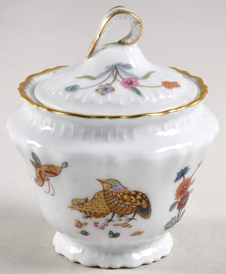 Golden Quail Mini Sugar Bowl & Lid by Haviland-1