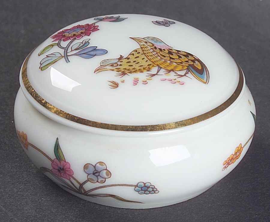 Golden Quail 2" Round Box & Lid by Haviland-1