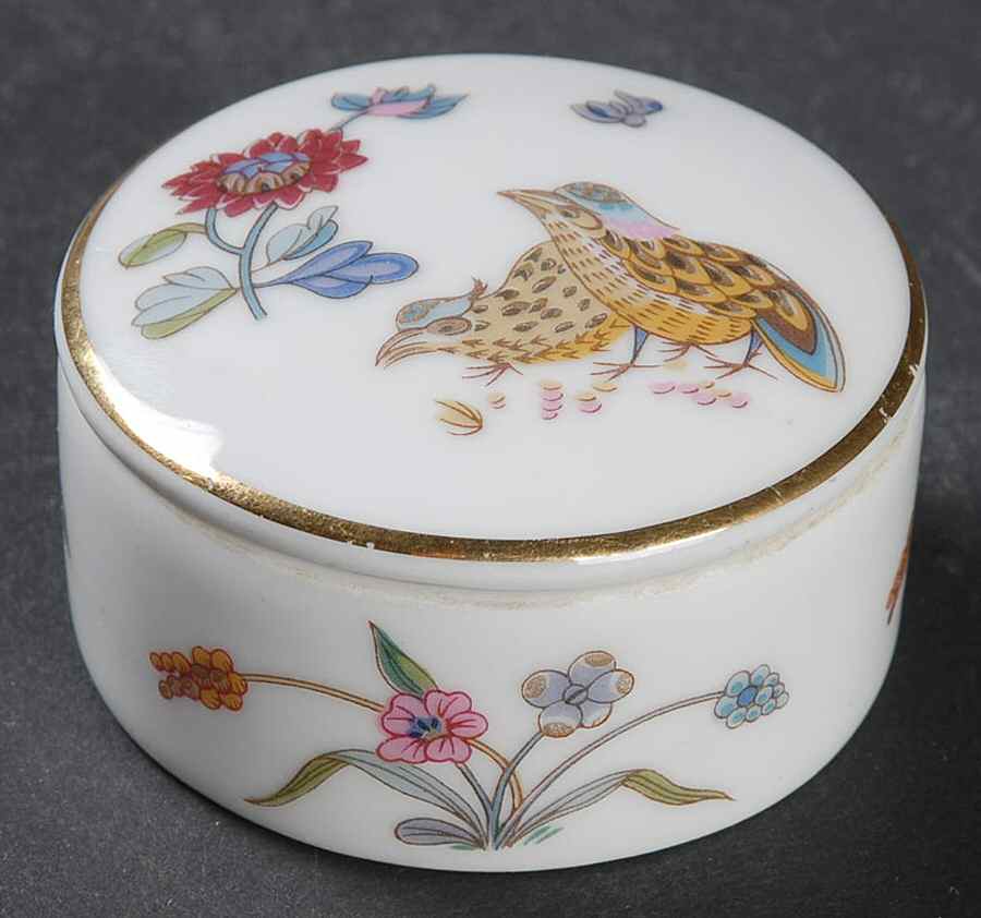 Golden Quail 2" Round Box & Lid by Haviland-1
