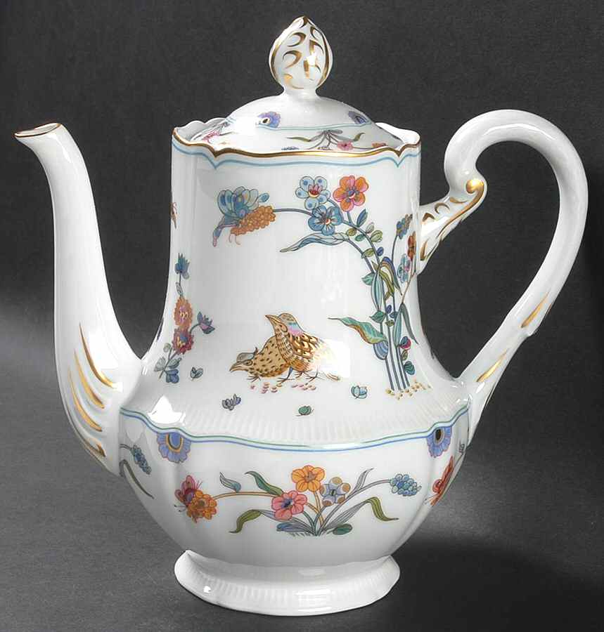 Golden Quail Coffee Pot & Lid by Haviland-1