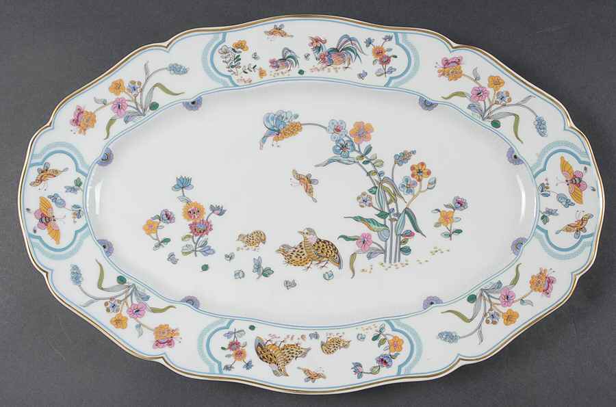 Golden Quail 16" Oval Serving Platter by Haviland-1