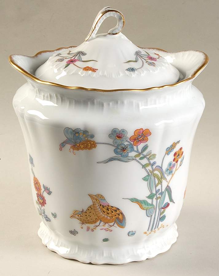 Golden Quail Cracker Jar & Lid by Haviland-1