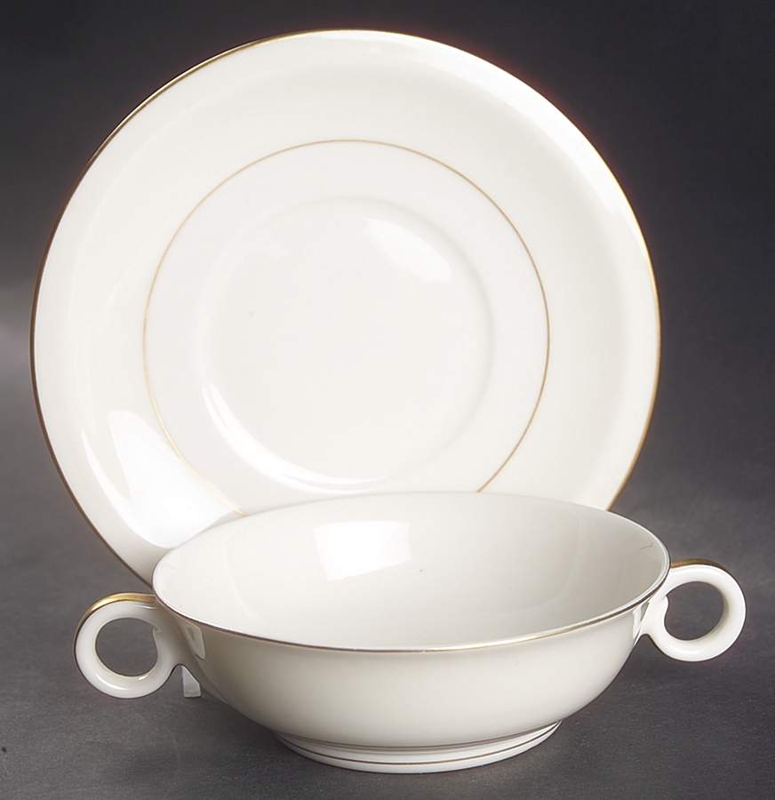 Gramercy Footed Cream Soup Bowl & Saucer Set by Haviland-1