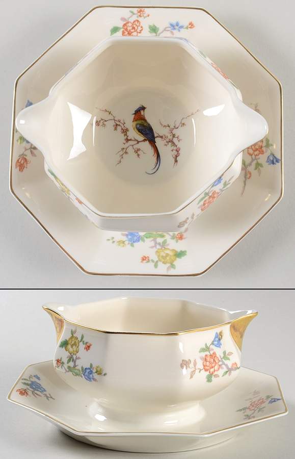 Granville Gravy Boat with Attached Underplate by Haviland-1