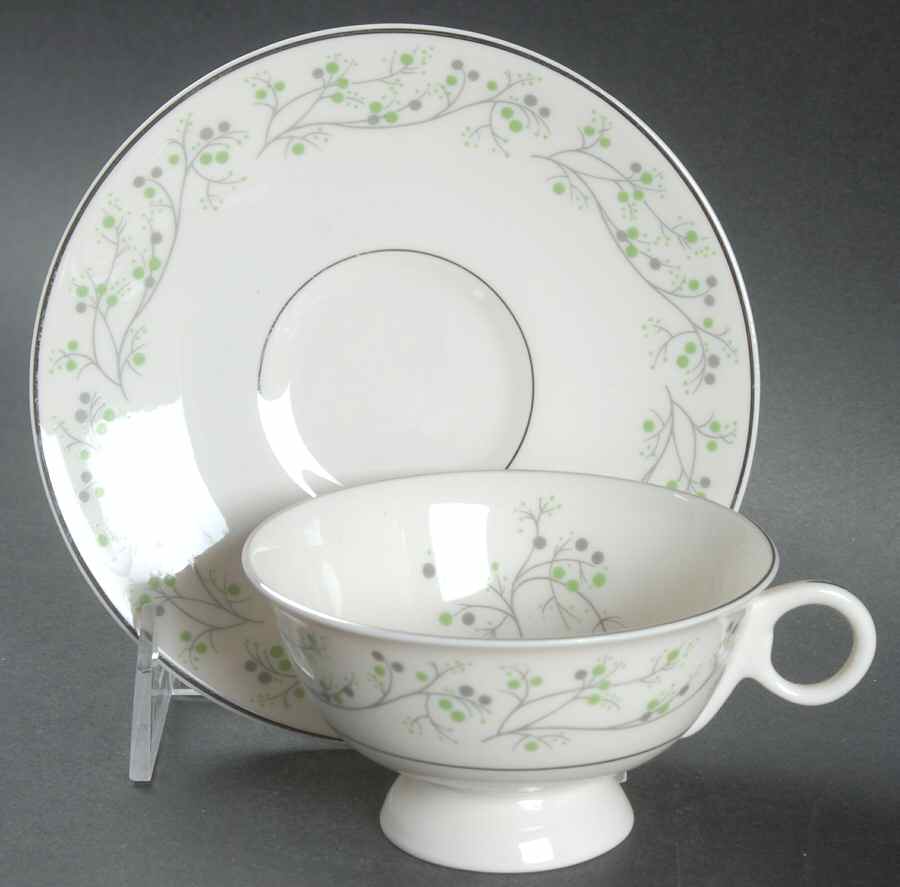 Greenbrier Footed Cup & Saucer Set by Haviland-1
