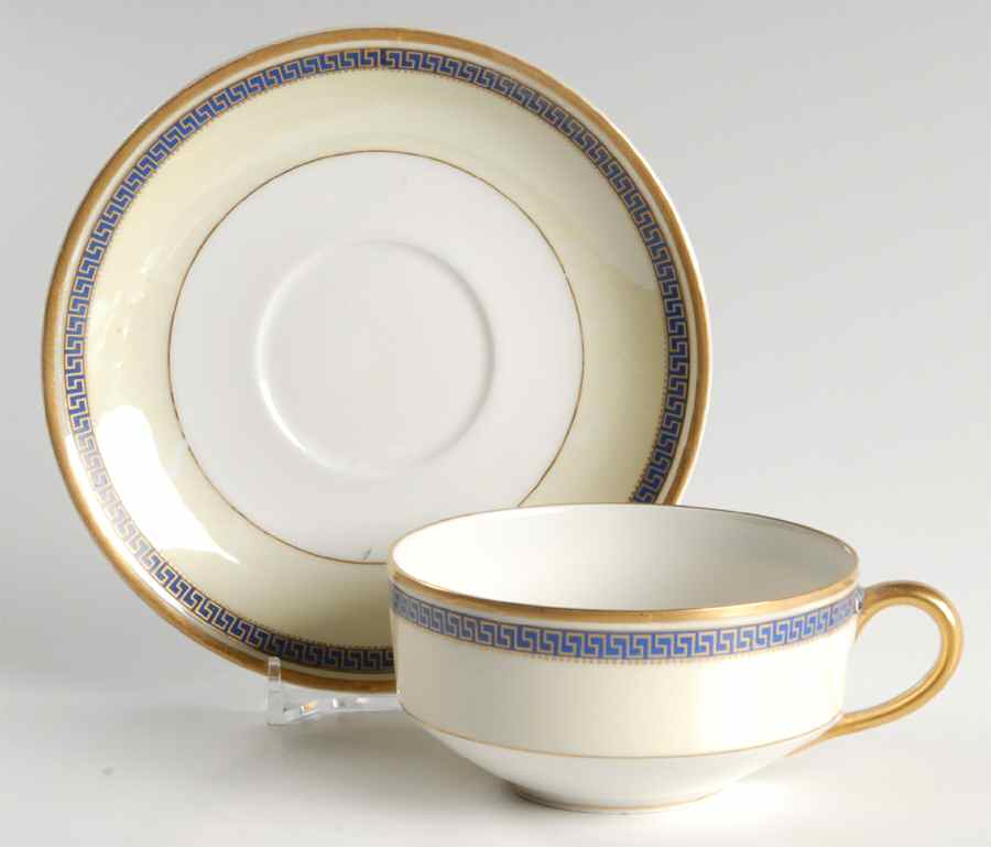 Grecian Flat Cup & Saucer Set by Haviland-1