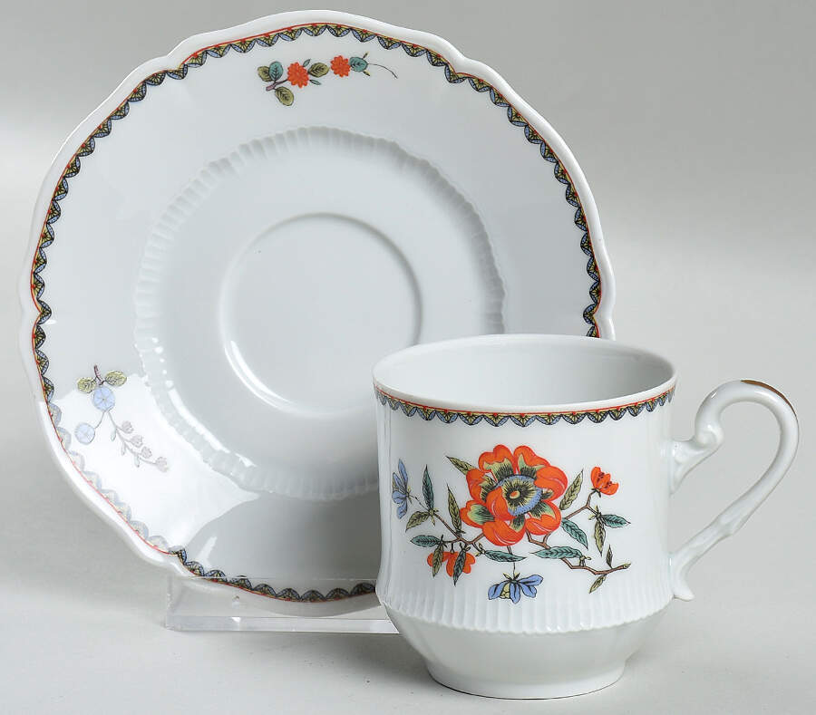 Grenada Flat Demitasse Cup & Saucer Set by Haviland-1