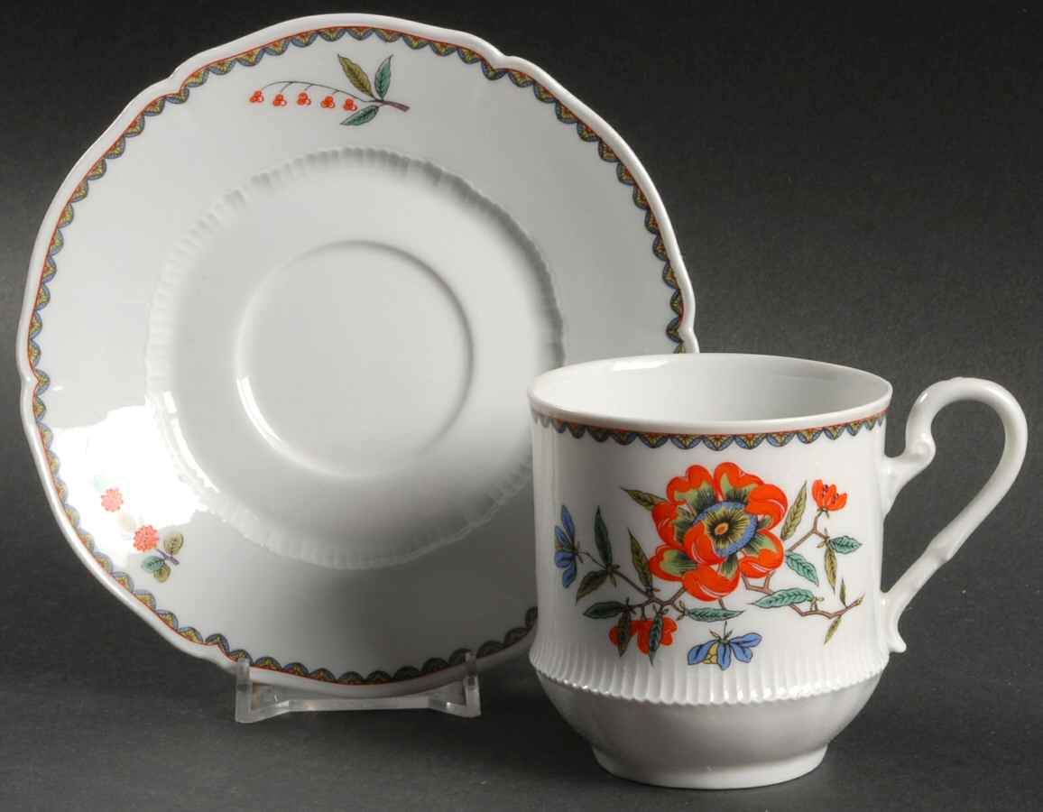 Grenada Flat Cup & Saucer Set by Haviland-1