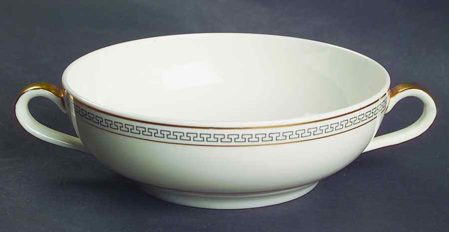 Greek Key Flat Cream Soup Bowl by Haviland-1