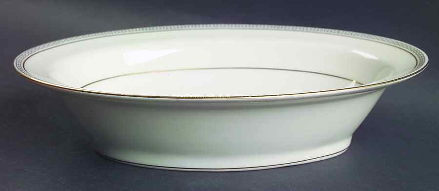 Greek Key 9" Oval Vegetable Bowl by Haviland-1