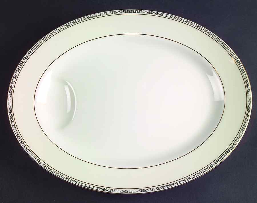 Greek Key 11" Oval Serving Platter by Haviland-1