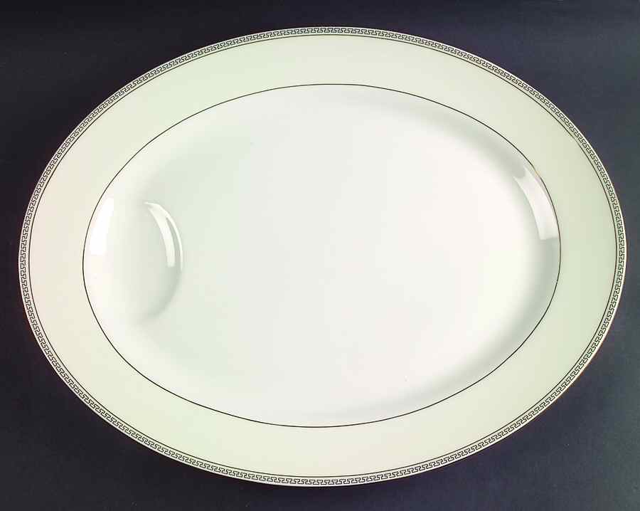 Greek Key 16" Oval Serving Platter by Haviland-1