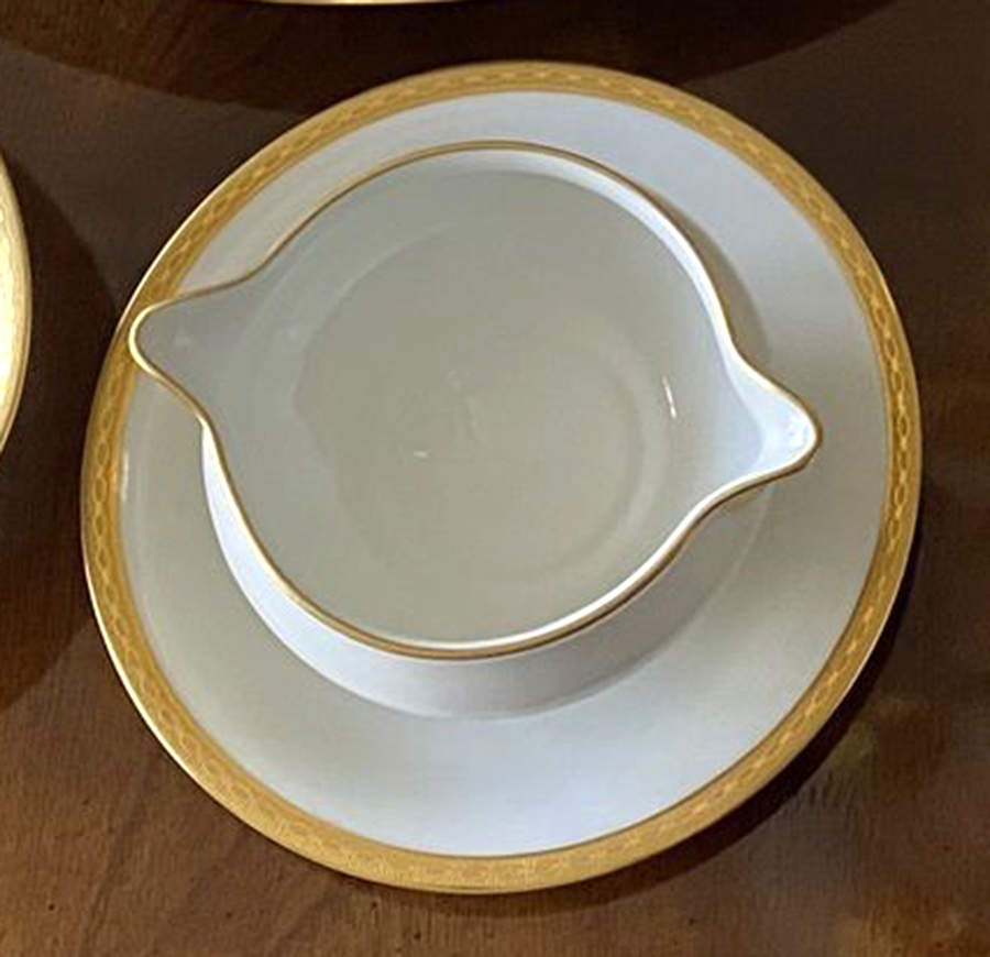 H105 Gravy Boat with Attached Underplate by Haviland-1