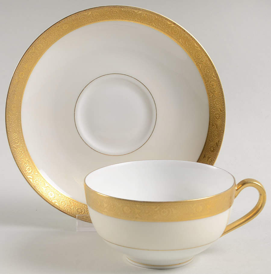 H110 Flat Cup & Saucer Set by Haviland-1