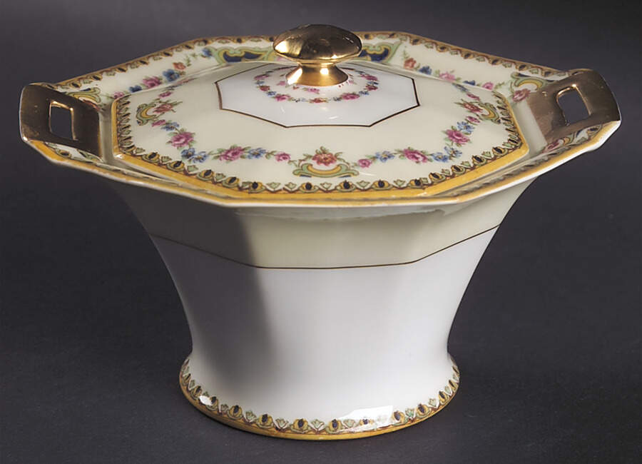 H128 Sugar Bowl & Lid by Haviland-1