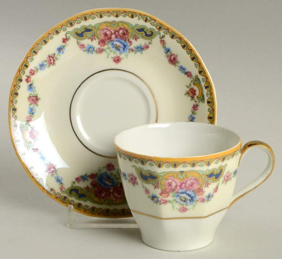 H128 Flat Demitasse Cup & Saucer Set by Haviland-1
