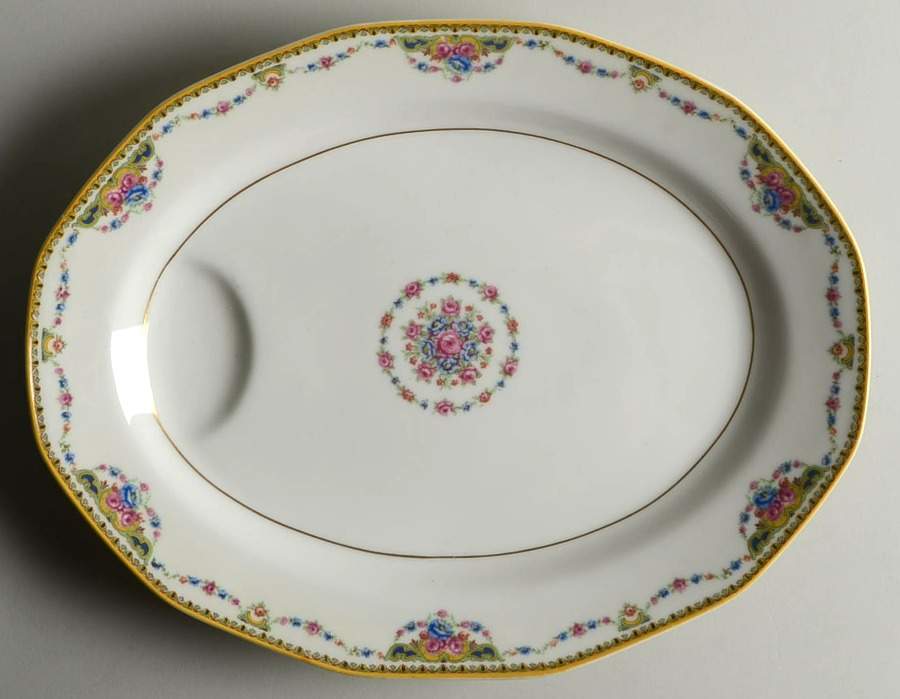 H128 15" Oval Serving Platter by Haviland-1
