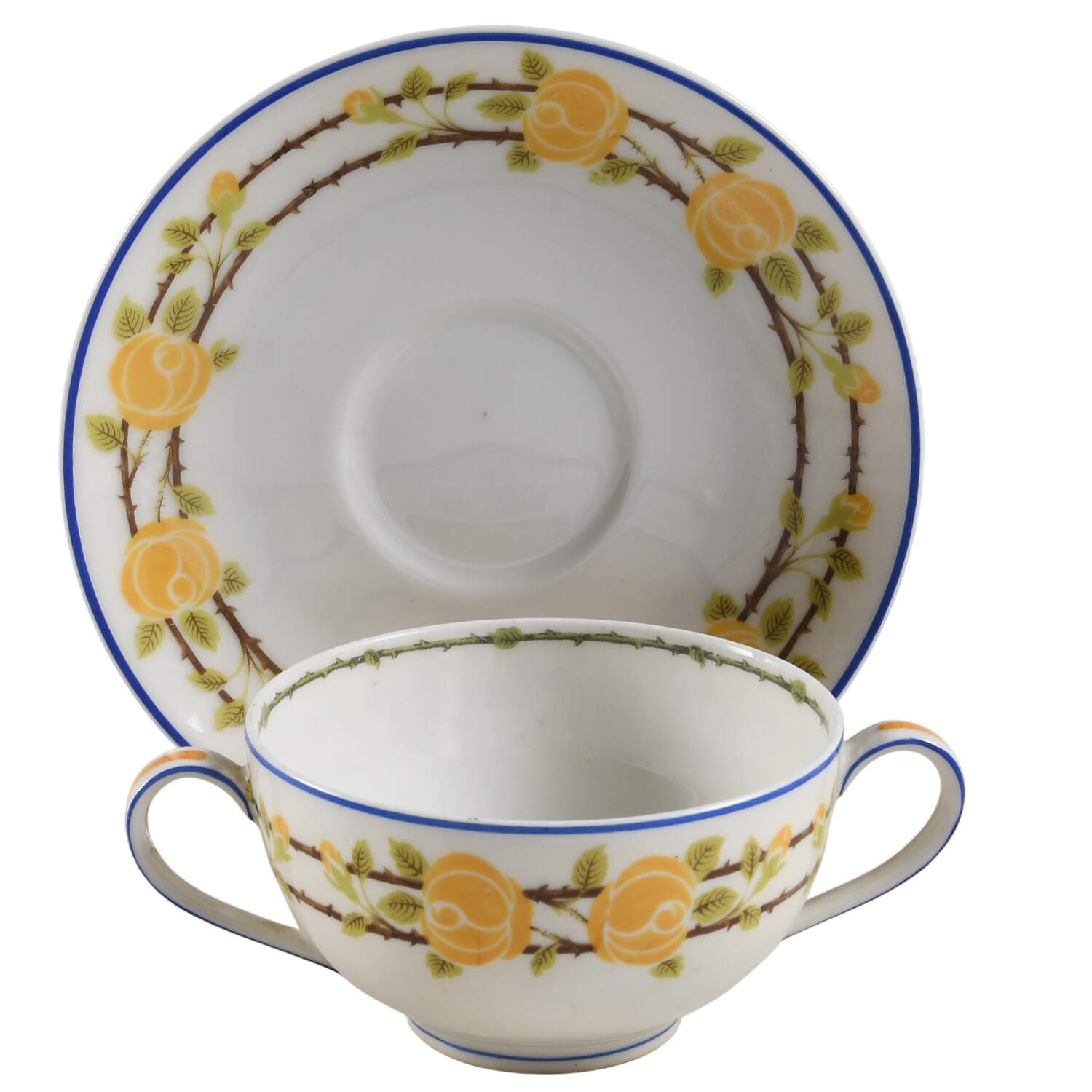 H133 Flat Bouillon Cup & Saucer by Haviland-1