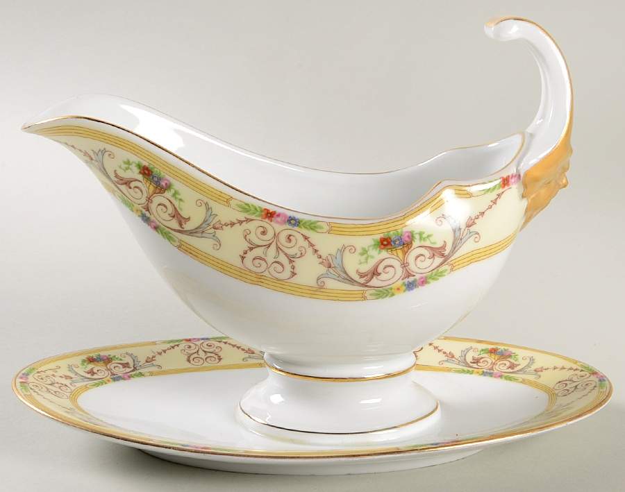 H14 Gravy Boat with Attached Underplate by Haviland-1