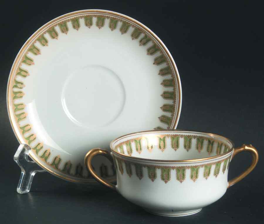 H148 Flat Bouillon Cup & Saucer by Haviland-1