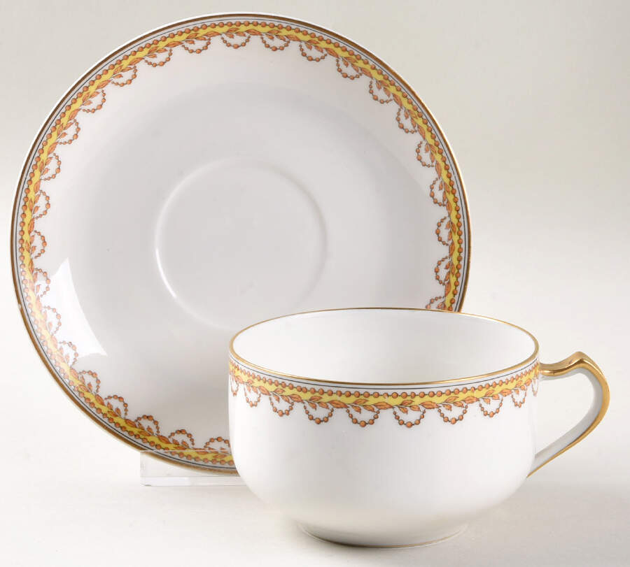H152 Flat Cup & Saucer Set by Haviland-1