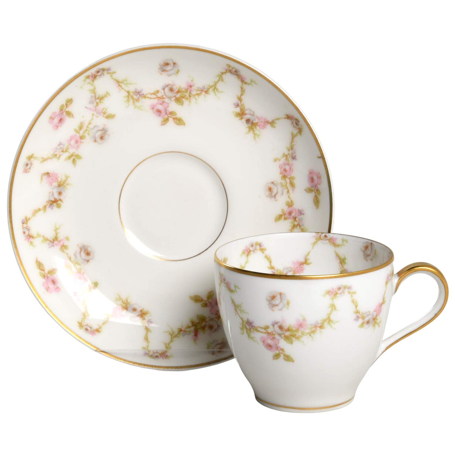 H164 Demitasse Cup & Saucer Set by Haviland-1