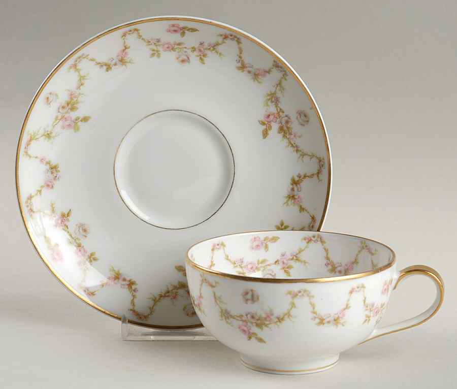 H164 Flat Cup & Saucer Set by Haviland-1