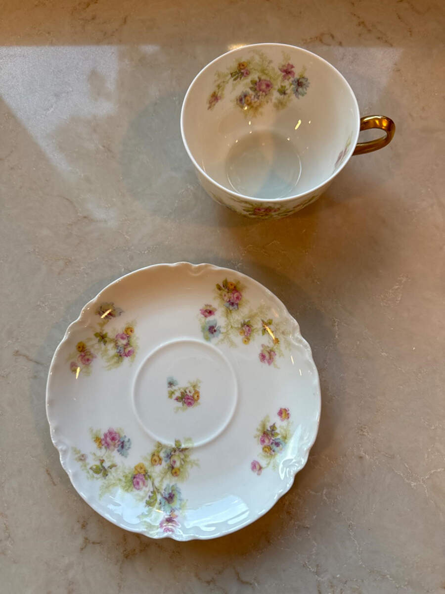 H169 Flat Cup & Saucer Set by Haviland-1