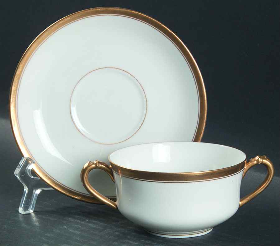 H17 Flat Bouillon Cup & Saucer by Haviland-1