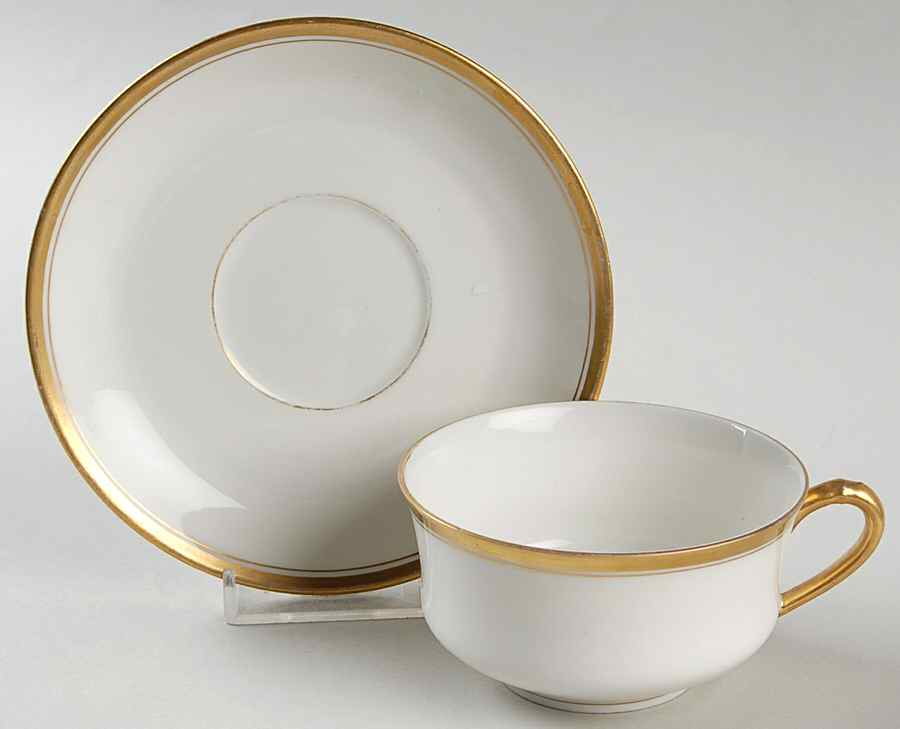 H17 Flat Cup & Saucer Set by Haviland-1
