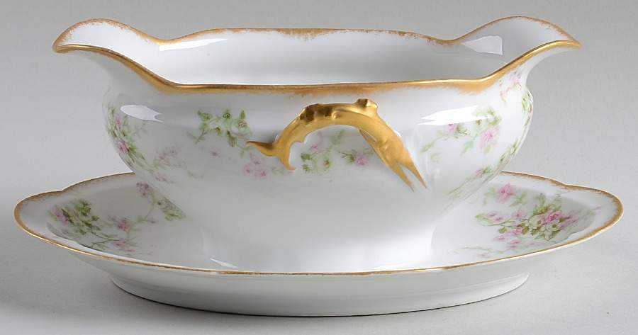 Schleiger 837-4 Gravy Boat with Attached Underplate by Haviland-1