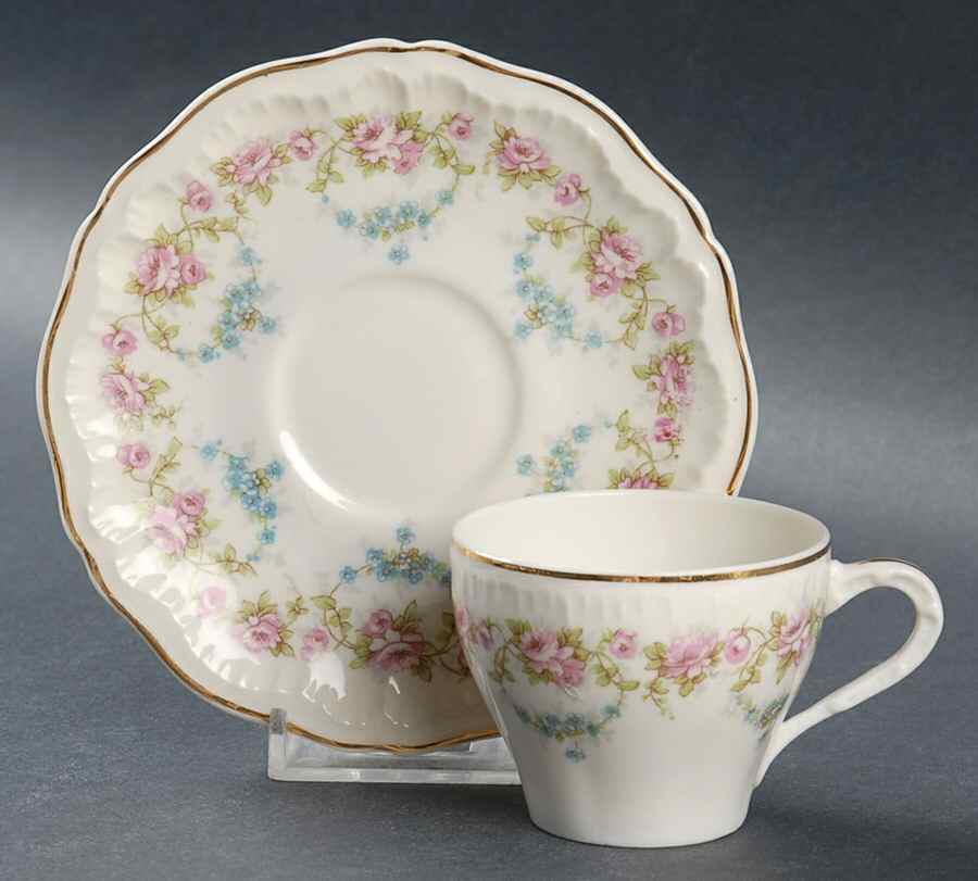 Schleiger 877-1 Flat Demitasse Cup & Saucer Set by Haviland-1