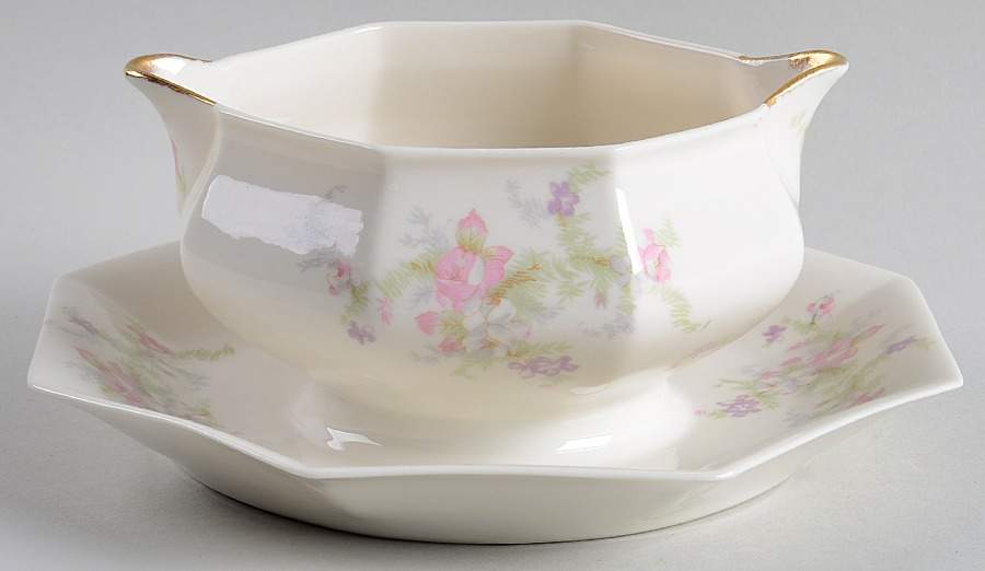 H257 Gravy Boat with Attached Underplate by Haviland-1