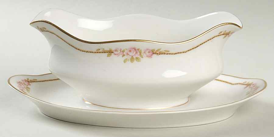 H282 Gravy Boat with Attached Underplate by Haviland-1