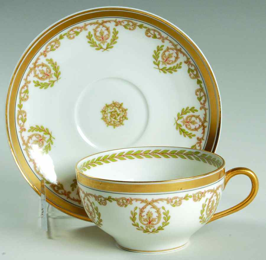 H3 Flat Cup & Saucer Set by Haviland-1