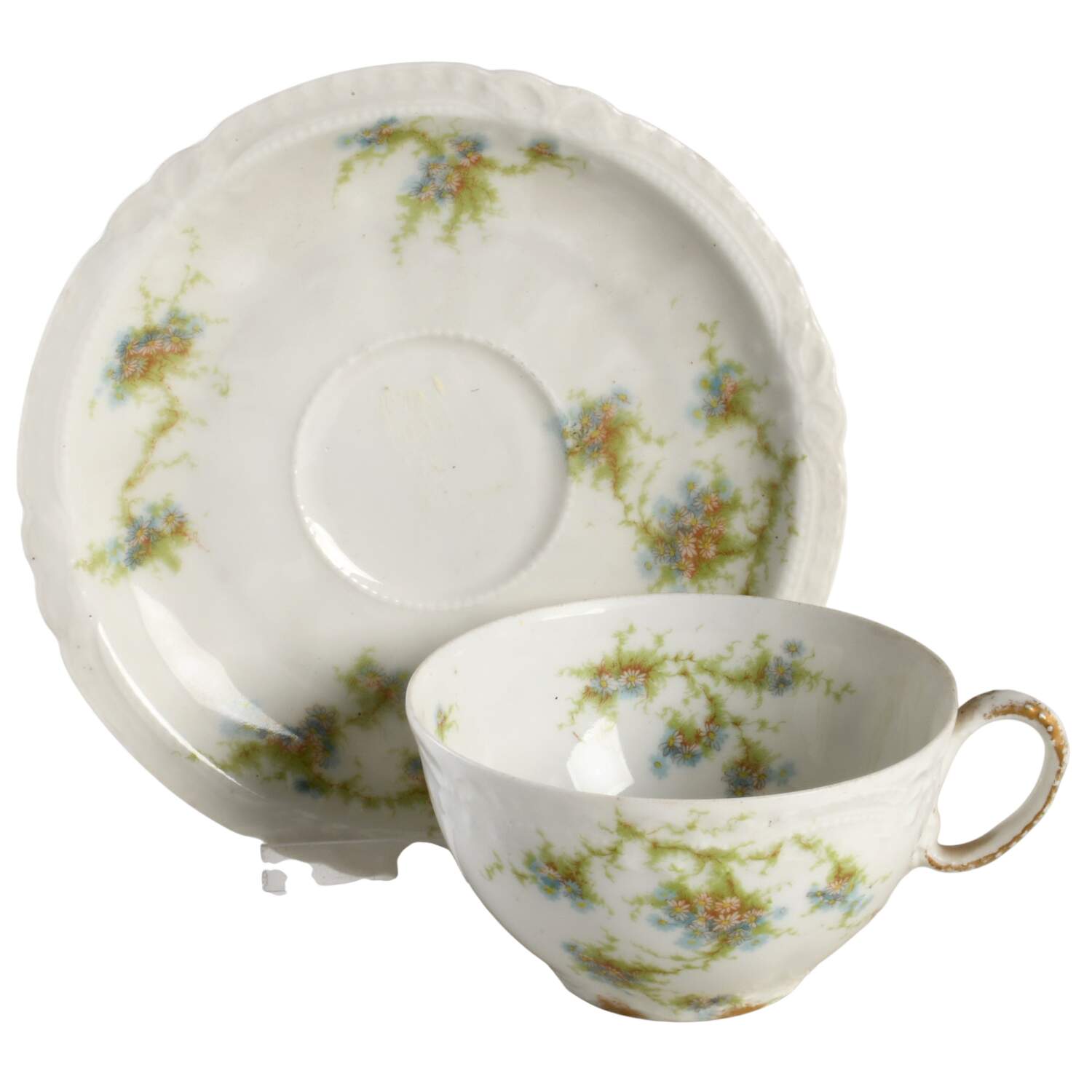 H328 Flat Cup & Saucer Set by Haviland-1