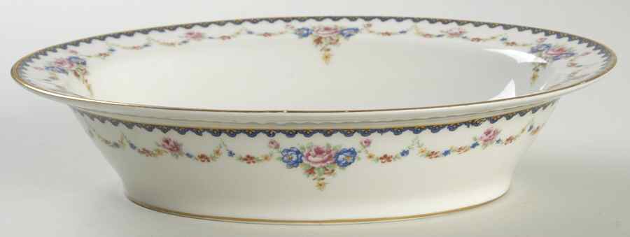 H330 (Yellow Rim, White Center) 9" Oval Vegetable Bowl by Haviland-1