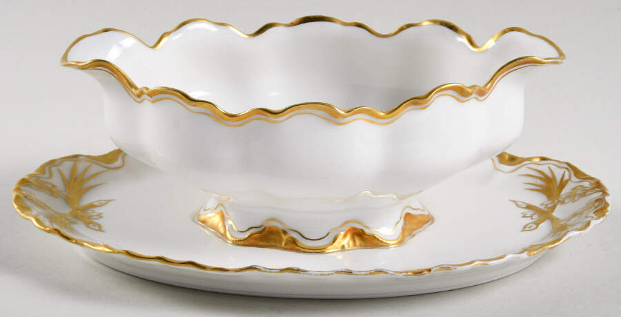H345 Gravy Boat with Attached Underplate by Haviland-1