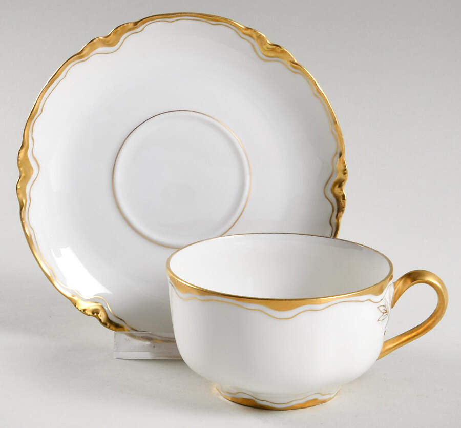 H345 Flat Cup & Saucer Set by Haviland-1
