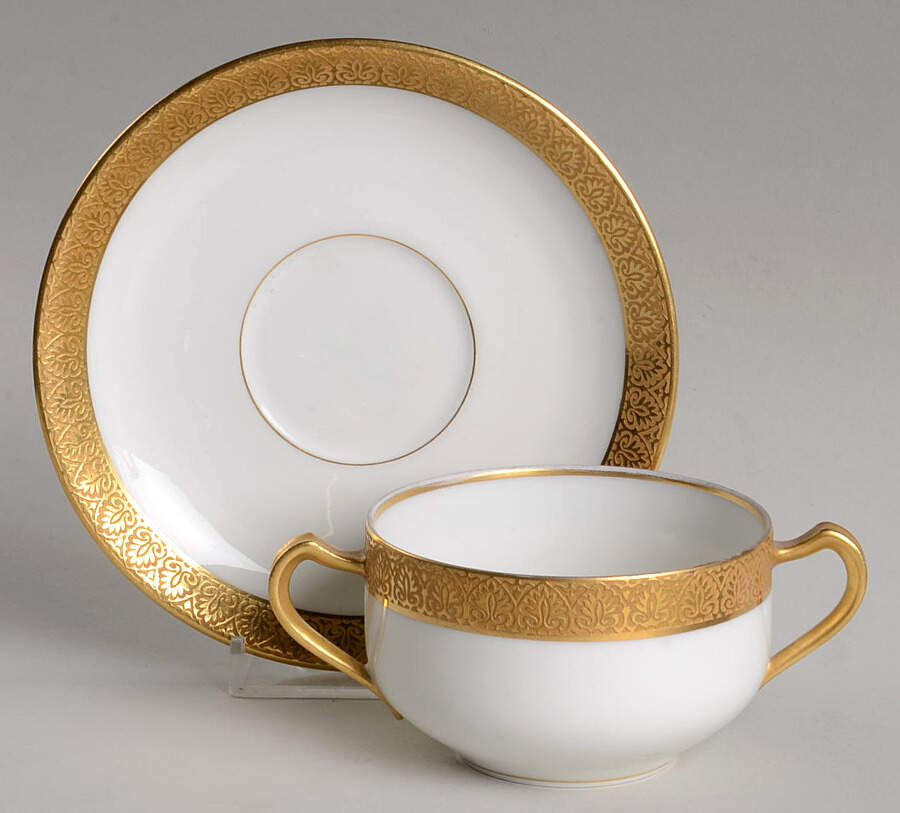 H429 Flat Bouillon Cup & Saucer by Haviland-1
