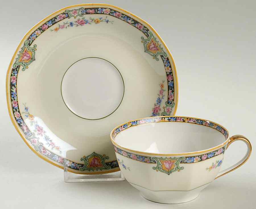 H483 Flat Cup & Saucer Set by Haviland-1