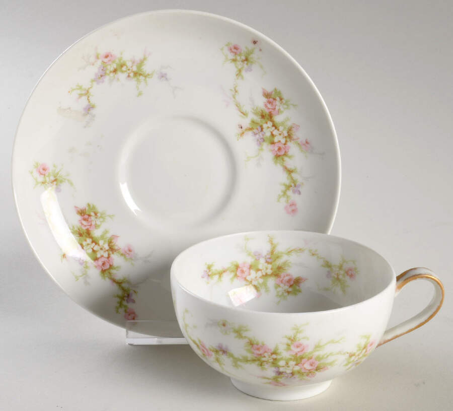 H504 Flat Cup & Saucer Set by Haviland-1