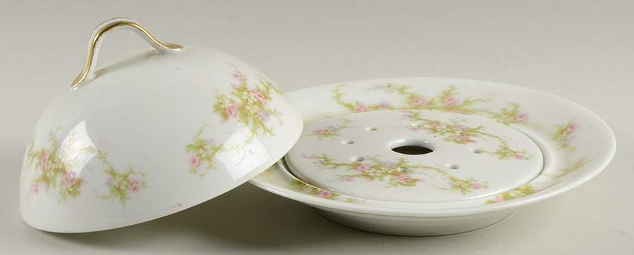 H504 Round Covered Butter w/Strainer by Haviland-1