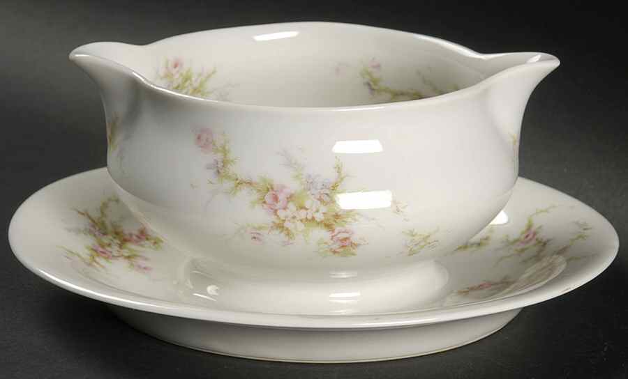 H504 Round Gravy Boat/Attached Underplate by Haviland-1